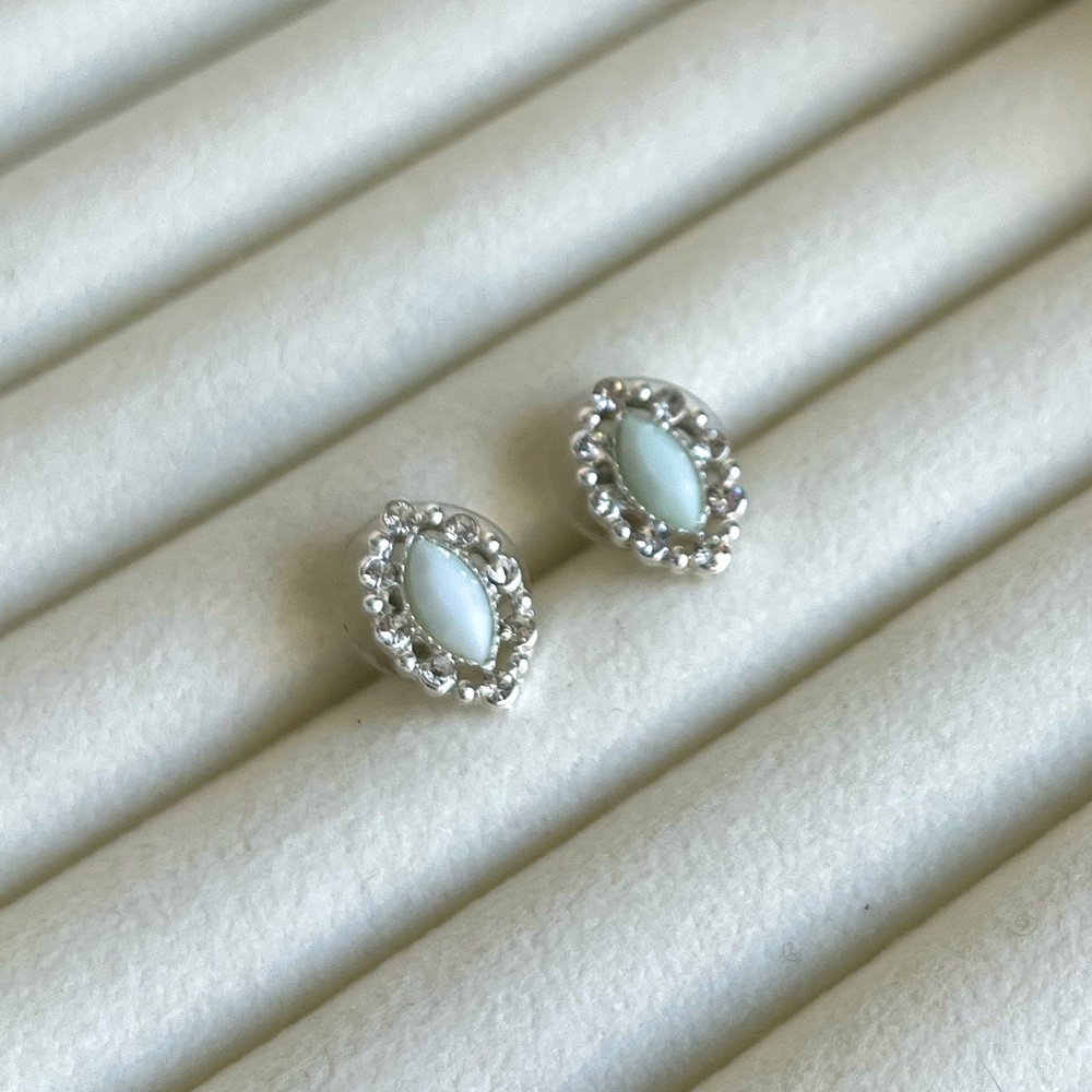 Elegant teal gemstone stud earrings